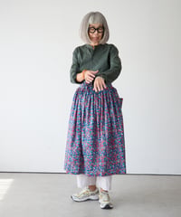 GATHERED APRON A / LIBERTY Wiltshire (blue)