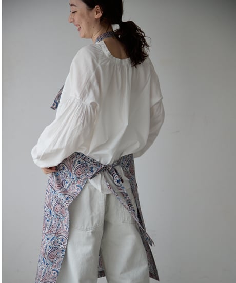 SQUARE APRON (Short) / LIBERTY Abbey Road (bordeaux)
