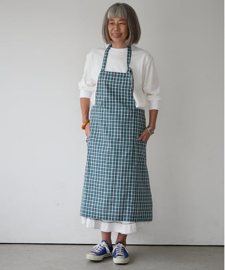 SQUARE APRON (Short) / LIBERTY Check (green)
