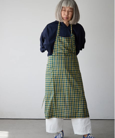 SQUARE APRON (Short) / LIBERTY Check (yellow×green)