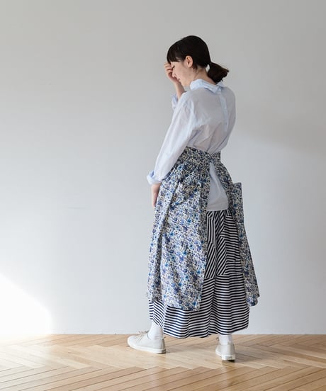 GATHERED APRON A/ LIBERTY Rachel (Blue)