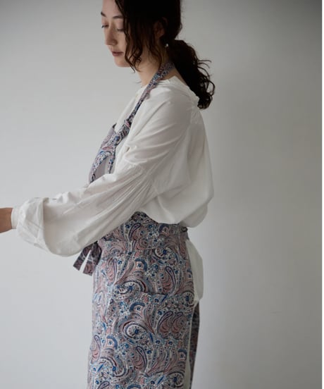 SQUARE APRON (Short) / LIBERTY Abbey Road (bordeaux)