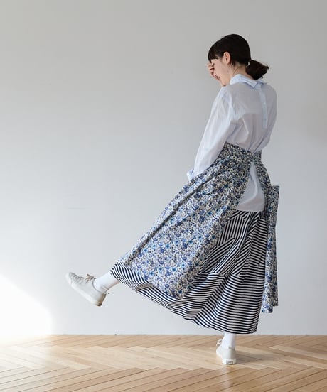 GATHERED APRON A/ LIBERTY Rachel (Blue)