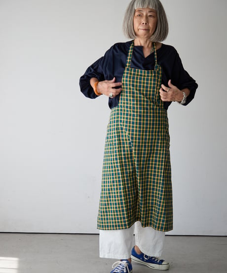 SQUARE APRON (Short) / LIBERTY Check (yellow×green)