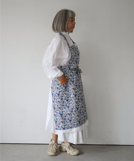 SQUARE APRON (Short) / LIBERTY Rachel (blue)