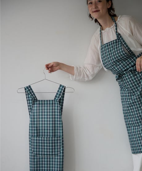 KIDS APRON L / LIBERTY Check (green)