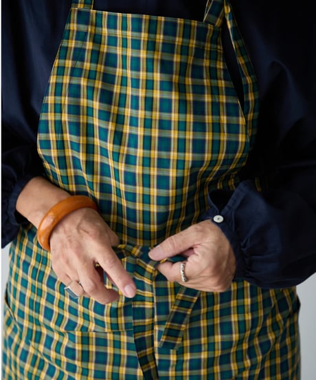 SQUARE APRON (Short) / LIBERTY Check (yellow×green)