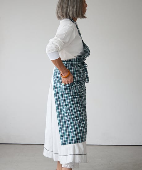SQUARE APRON (Short) / LIBERTY Check (green)