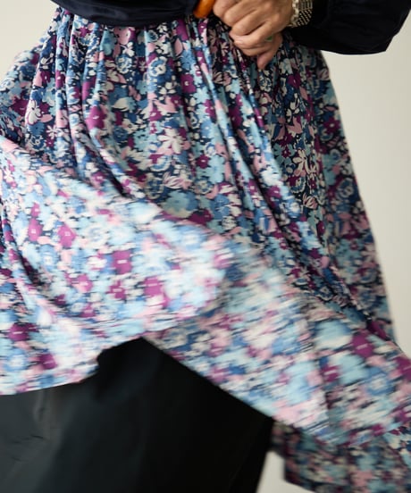 GATHERED APRON A / LIBERTY Gloria Romo (purple)