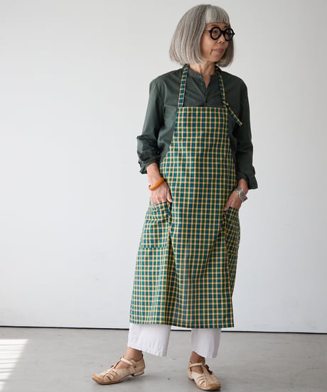 CLASSIC APRON (Short) / LIBERTY Check (yellow×green)