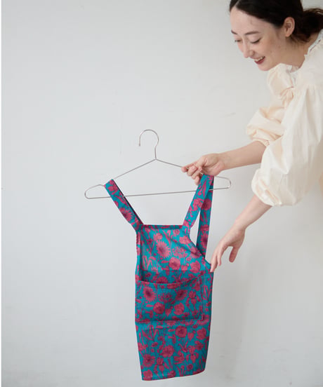 KIDS APRON / LIBERTY Mono Muse (turquoise)