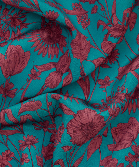 SQUARE APRON / LIBERTY Mono Muse (turquoise)