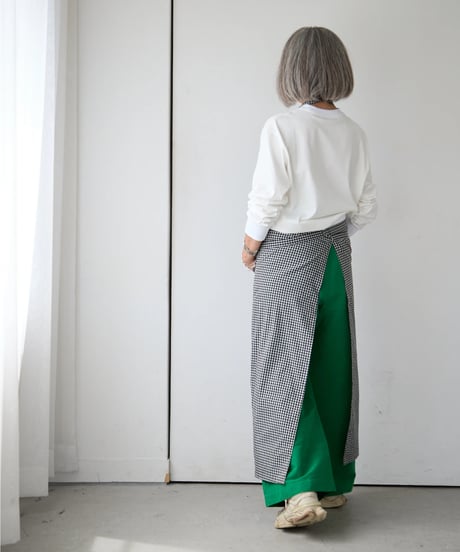 SQUARE APRON /  LIBERTY Check (black×white)