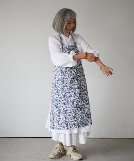 SQUARE APRON (Short) / LIBERTY Rachel (blue)