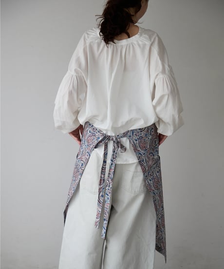 SQUARE APRON (Short) / LIBERTY Abbey Road (bordeaux)