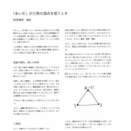 OKURU 展覧会公式図録 「ひかりをおくる ー 雨と晴れのあいだに、海と私たちのあいだで ー」