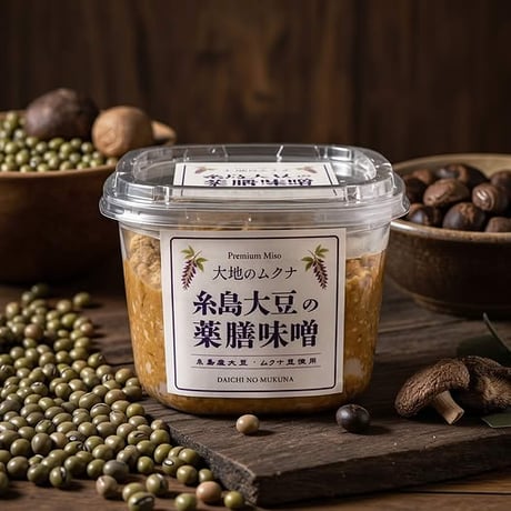 【定期便】大地のムクナ 糸島大豆の薬膳味噌 850ｇ