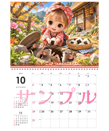 カレンダー BABYコレクション 和の童話シリーズ  2027【M-☆】