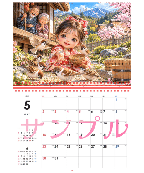 カレンダー BABYコレクション 和の童話シリーズ  2027【M-☆】