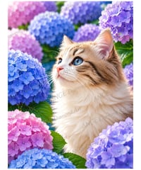横顔の猫シリーズ紫陽花【M-☆】