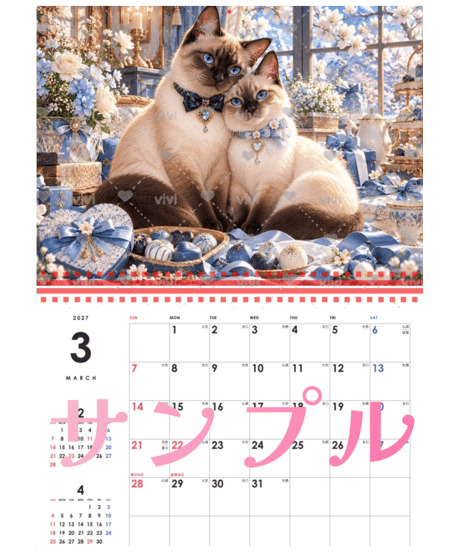 カレンダー 小さな恋人たち〜Cat Edition〜 2027【vivi】