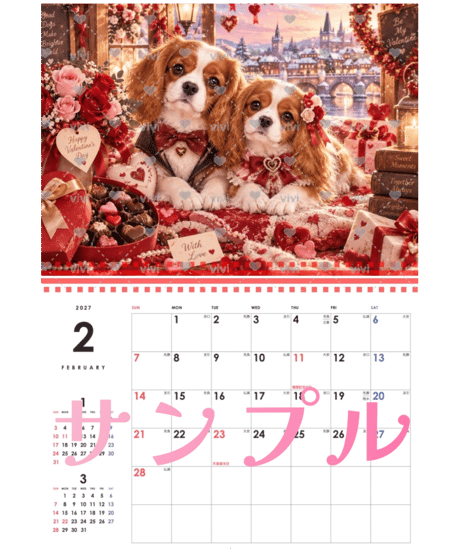カレンダー 小さな恋人たち〜Dog Edition〜 2027【vivi】