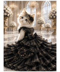 猫のドレスコレクション ブラック【Mꕀ☆】