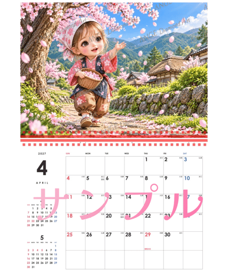 カレンダー BABYコレクション 和の童話シリーズ  2027【M-☆】