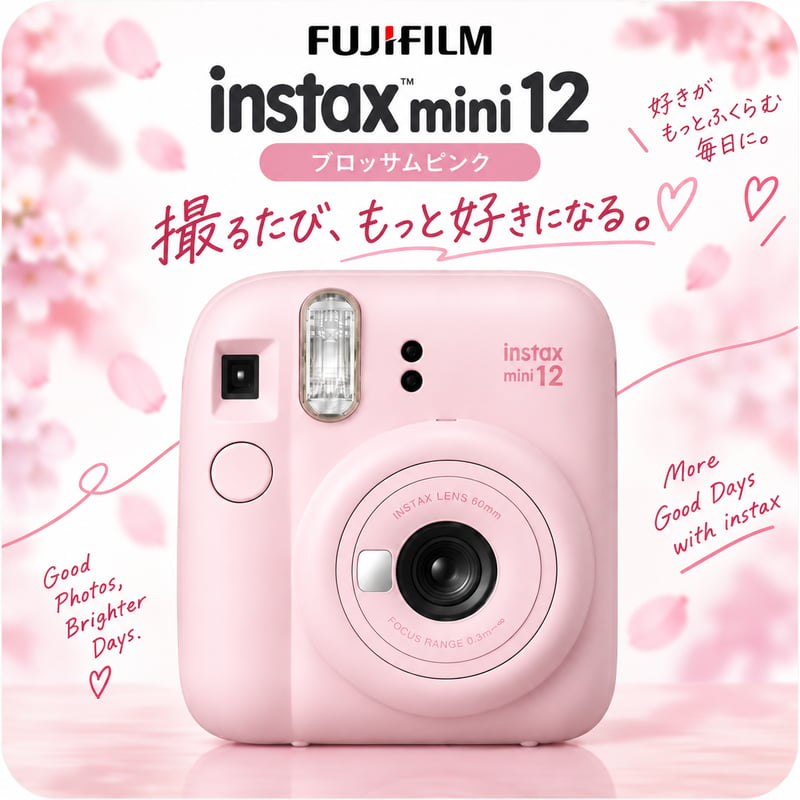 FUJIFILM instax mini 12 ブロッサムピンク | これならSHOP