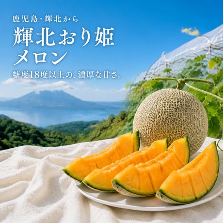 高糖度メロン｜輝北おり姫メロン 1玉 約2kg｜星空のきれいな街鹿児島県輝北から