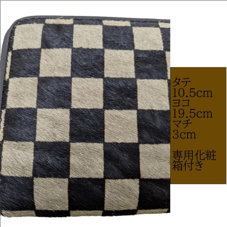 ホースヘアー　ラウンドファスナー長財布 レディース財布 化粧箱付き 人気商品