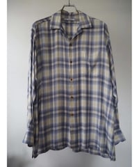 MAATEE&SONS OPEN COLLAR SHIRTS "SILK RAYON CHECK"