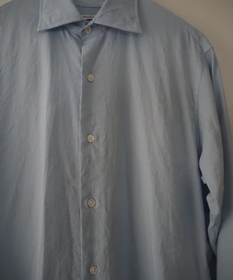 MAATEE&SONS　SEMI WIDE SPREAD SHIRTS "極HEMPSILK" SAX