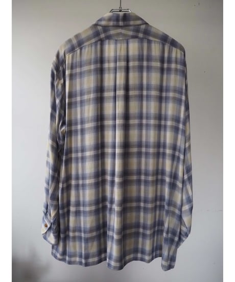 MAATEE&SONS OPEN COLLAR SHIRTS "SILK RAYON CHECK"