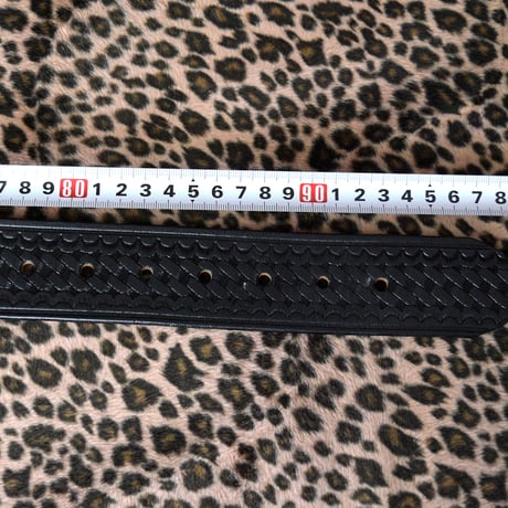 GOOD! BOSTON LEATHER BASKET WEAVE GARRISON BELT 34