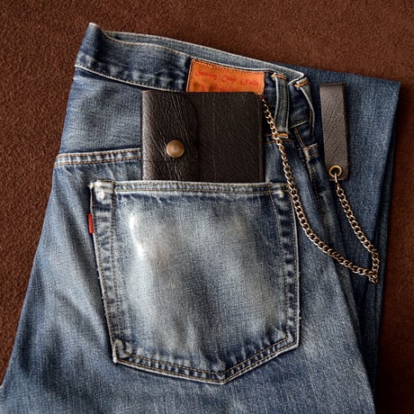 GOOD! 70s VINTAGE COWHIDE BIKER WALLET