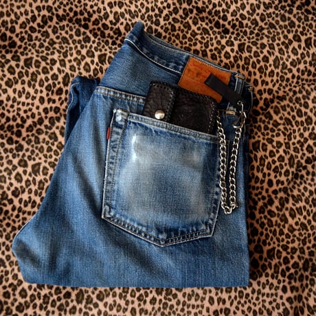 MINT! 70s TOOLED LEATHER VINTAGE BIKER WALLET