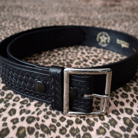 GOOD! BOSTON LEATHER BASKET WEAVE GARRISON BELT 34