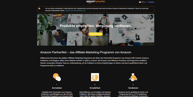 Affiliate-Marketing-Programm von Amazon