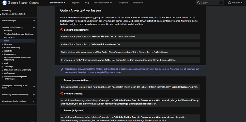 Ankertext verfassen Google Search Central