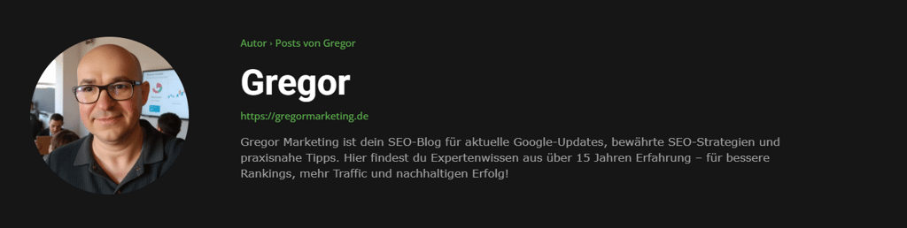 Gregor Autor von gregormarketing.de Homepage