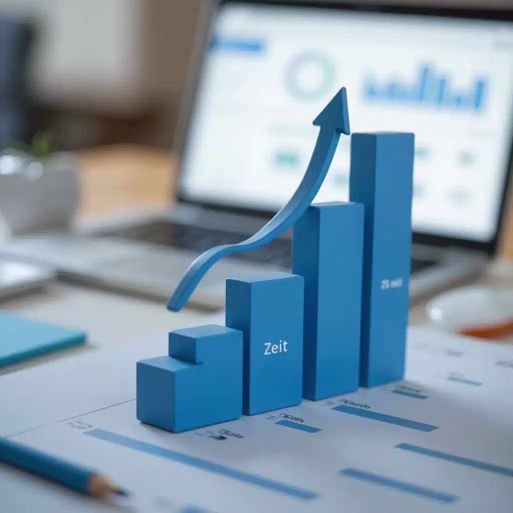Diagramm mit ansteigendem Website-Traffic, das den Erfolg von SEO-Maßnahmen visualisiert.