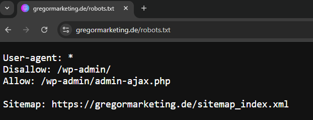 robots.txt-Datei einer WordPress-Seite