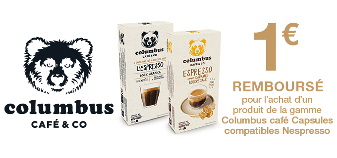 Columbus Nespresso - 1.00 € remboursé