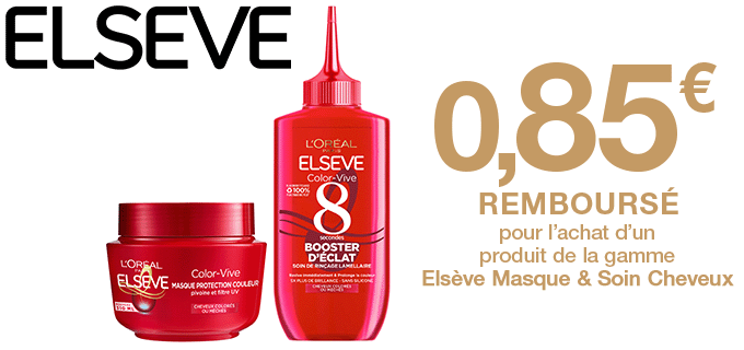 Elsève L'Oréal Paris - 0.85 € remboursé