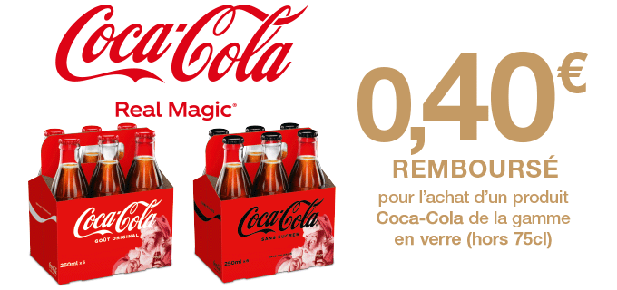 Bouteilles Coca-Cola - 0.40 € remboursé