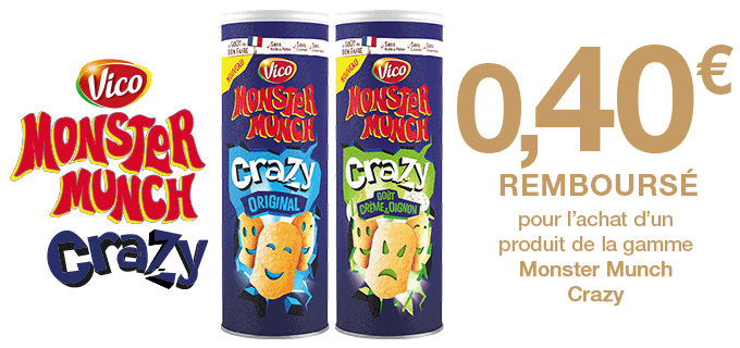 Monster Munch Crazy - 0.40 € remboursé