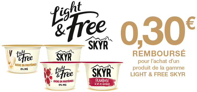 Light & Free Skyr - 0.30 € remboursé