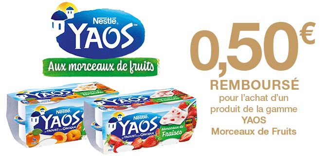 YAOS Morceaux de Fruits - 0.50 € remboursé