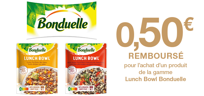 LUNCH BOWL BONDUELLE - 0.50 € remboursé